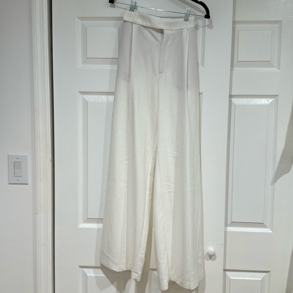 Zara white linen pants